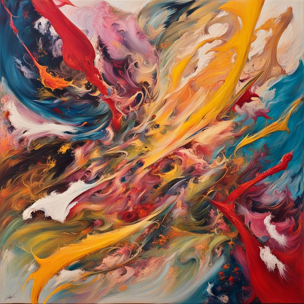 Abstract Expressionism: Swirling Colors in Action Painting