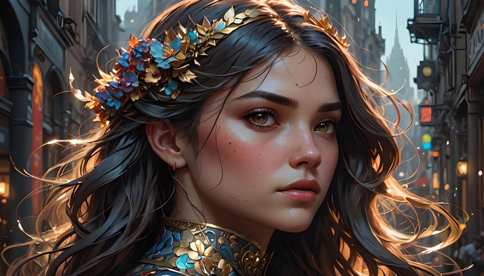 Hyperdetailed Portrait of a Girl in Art Nouveau Style