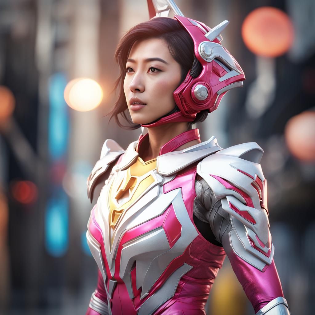 Powerful Feminine Guardian in Hyperrealistic Style