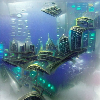 Futuristic Underwater Cityscape