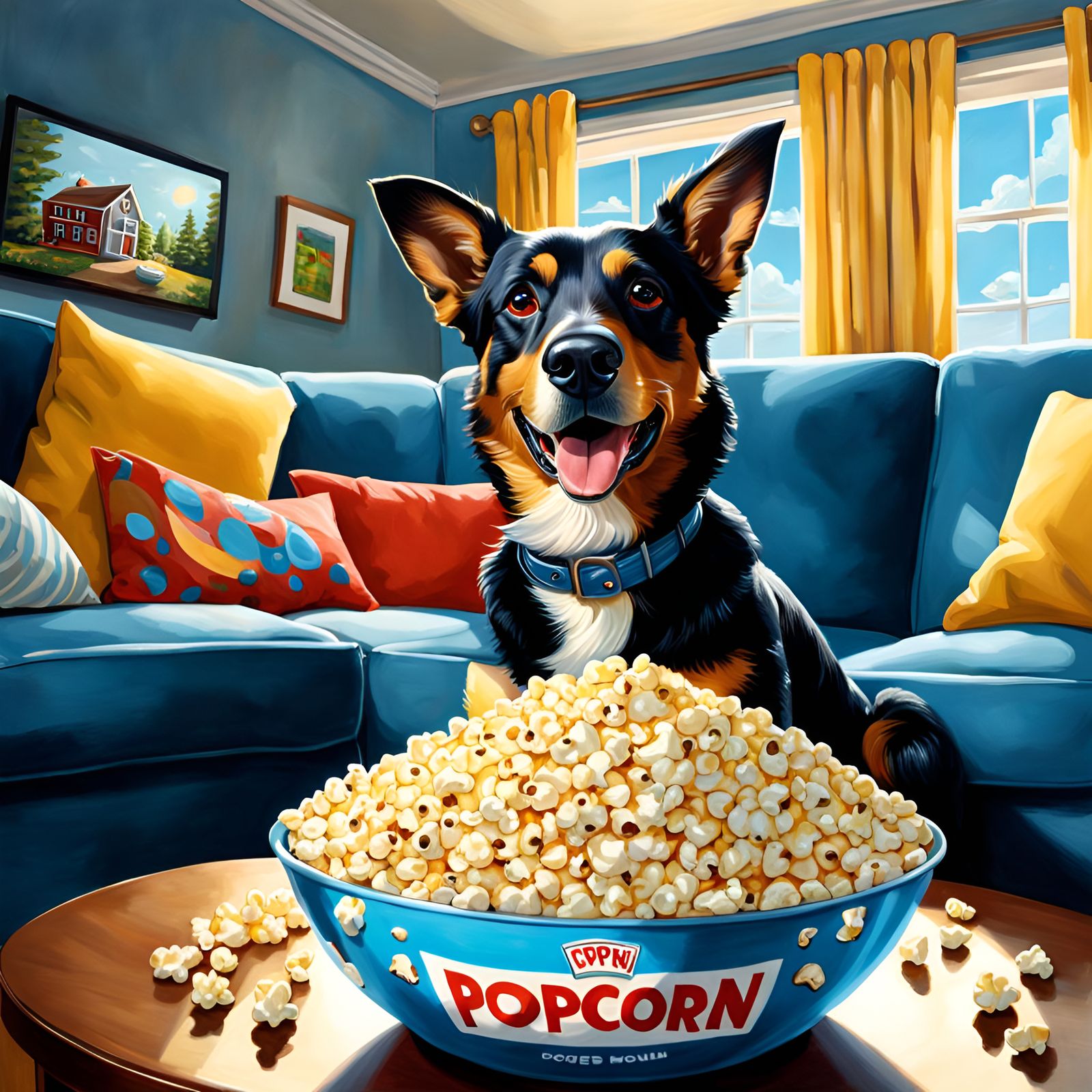 Fresh Hot Buttered Popcorn (And Roscoe Being a Good Boy)