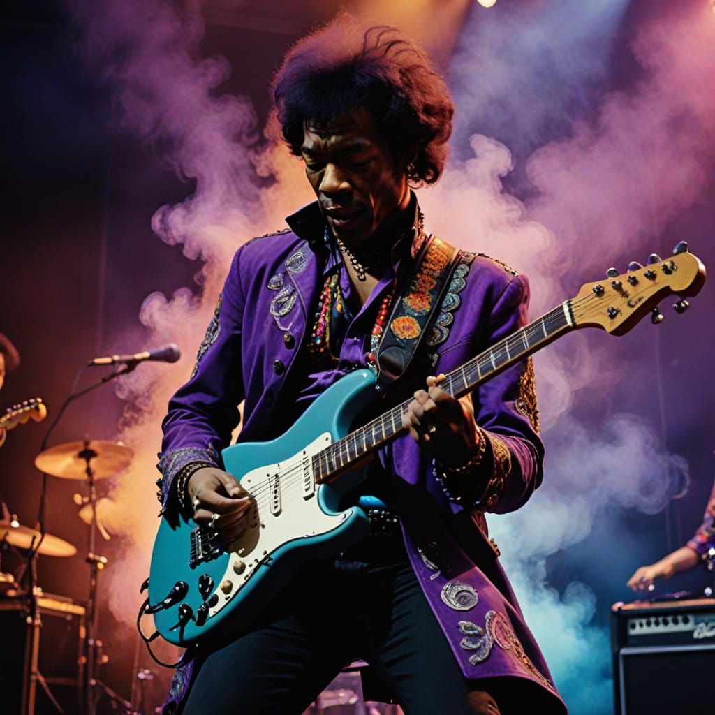 Psychedelic Rock Concert Photography of Guitarist