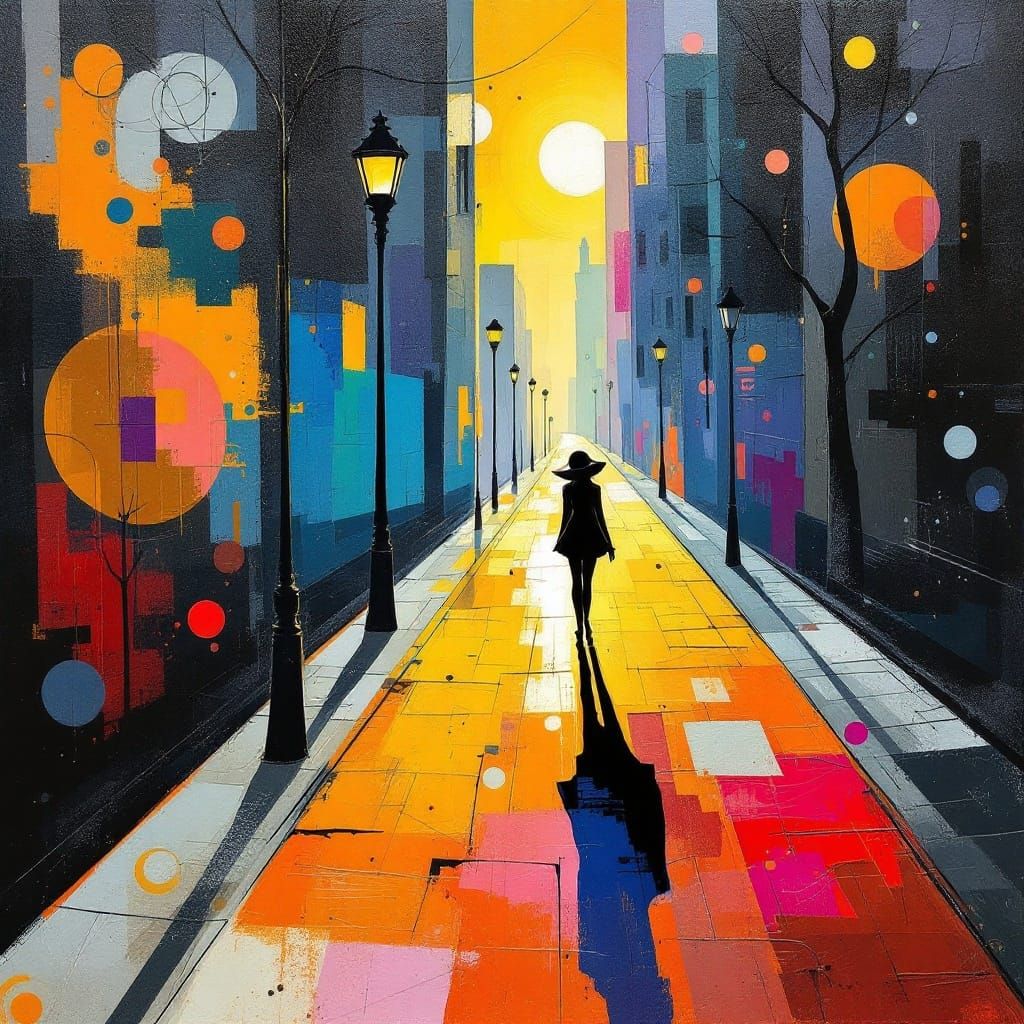 Surrealist Abstraction in Cubist Style with Bold Colors