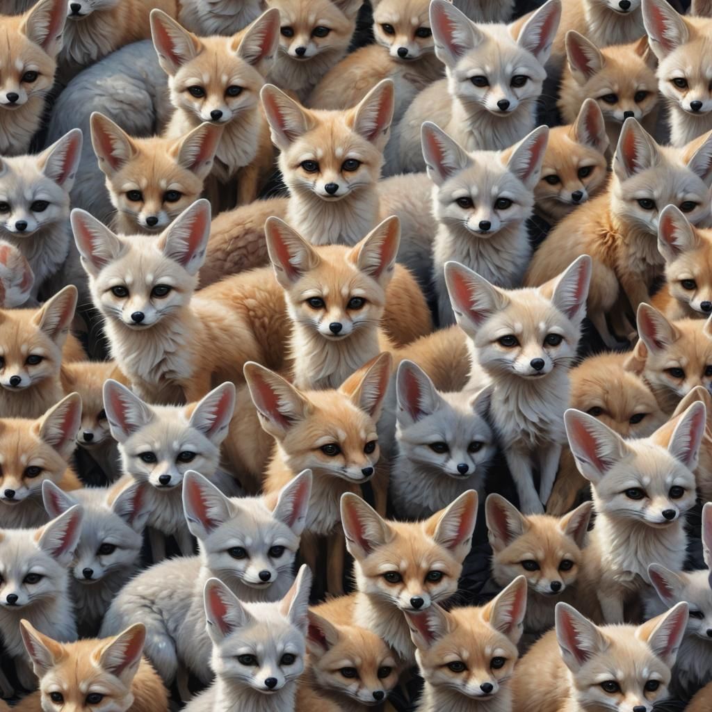 Cute Foxes in Pastel Fantasy Oil Painting