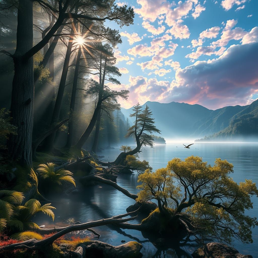 Ethereal Forest Landscape in a Fantastical World