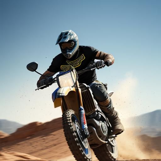 Dirtbike Robber Escape in Comic Book Style