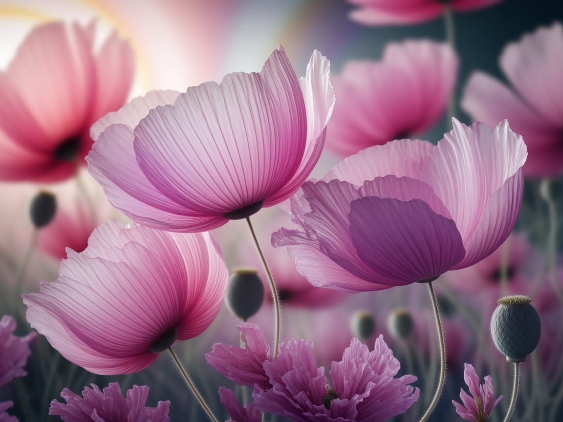 Vibrant Floral Dreamscape in Photorealistic Style