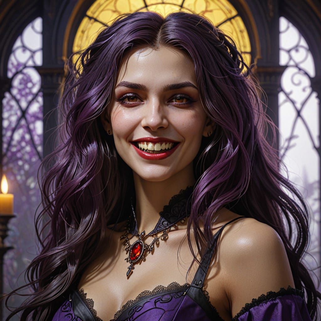 Ethereal Vampire Goddess in Dark Fantasy Art