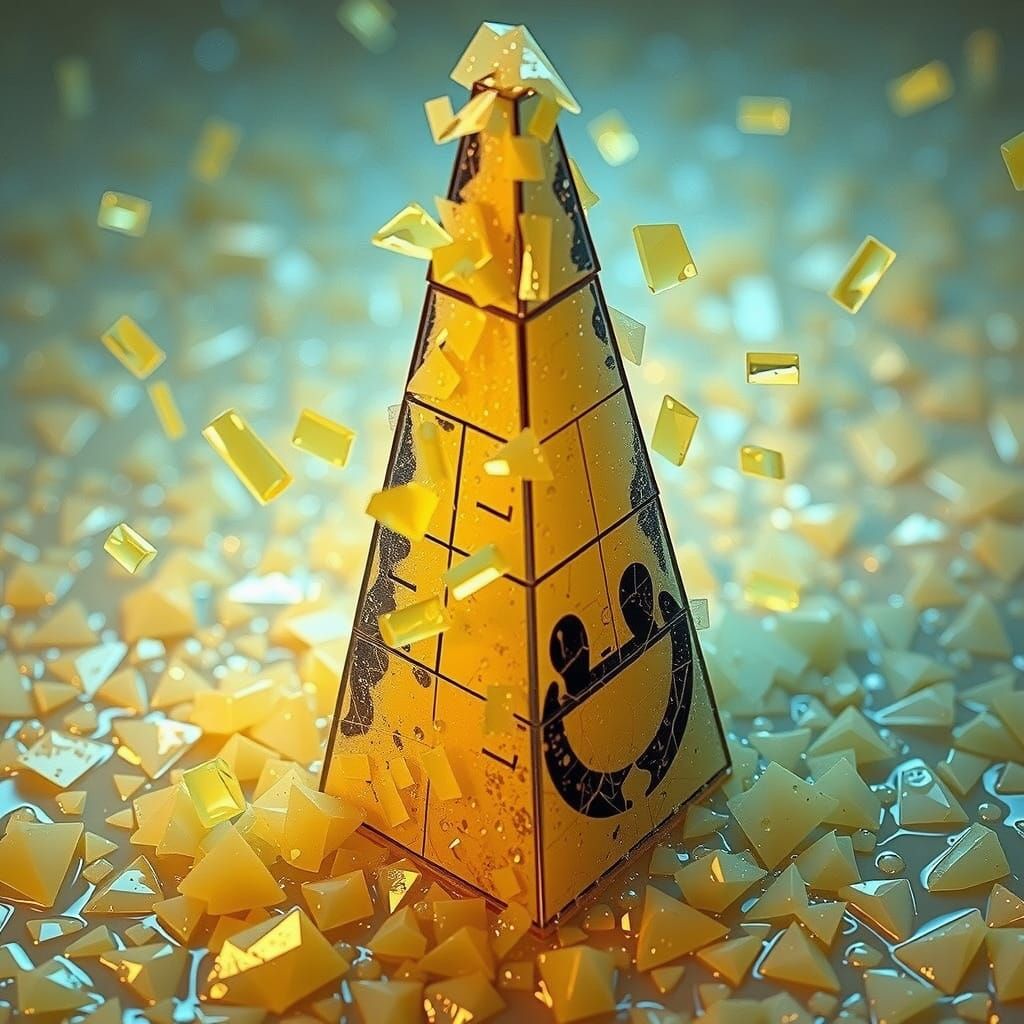 Melancholic Diorama: Dissolving Pyramid in Goo