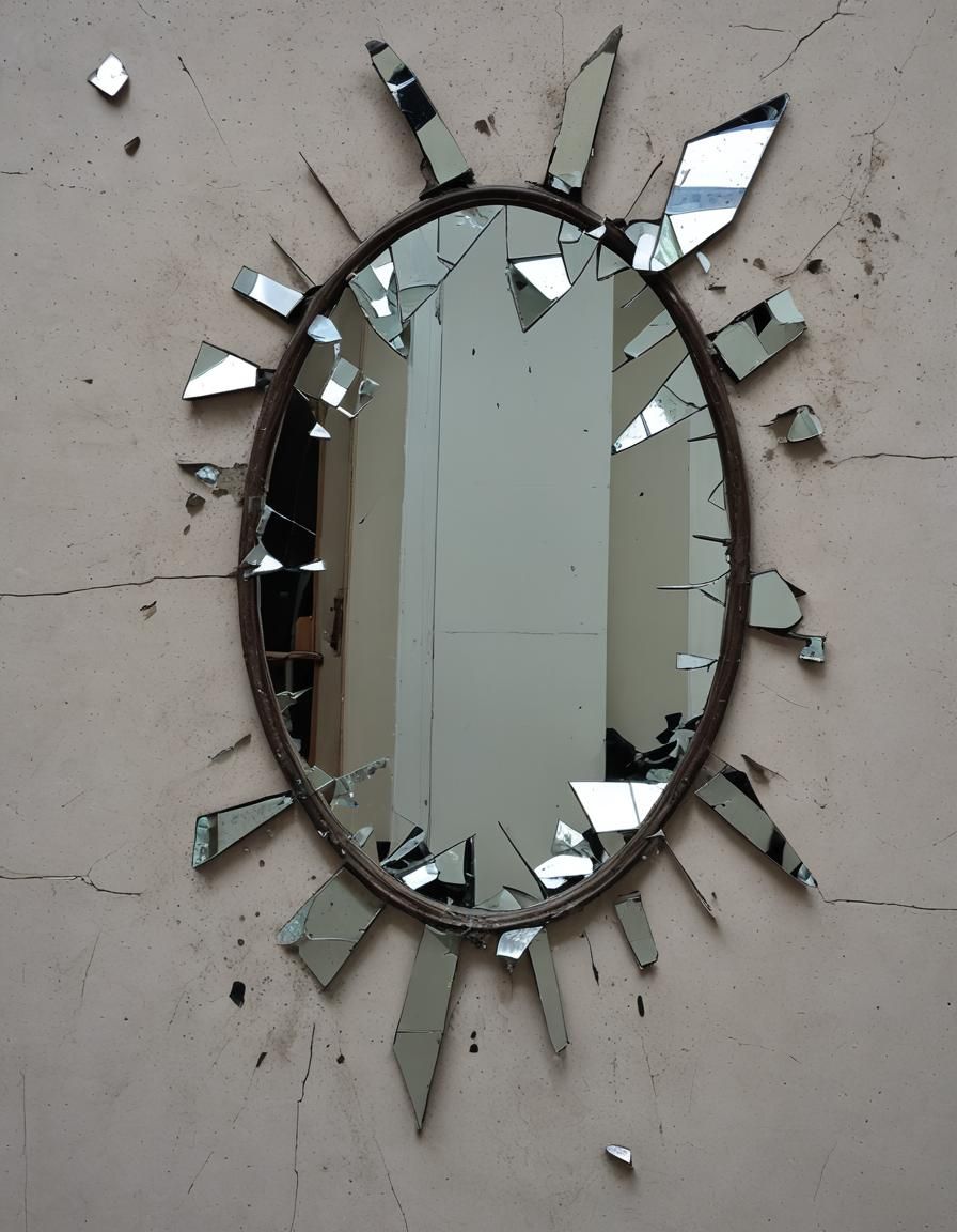 Fragmented Reflections: A Broken Mirror's Tale