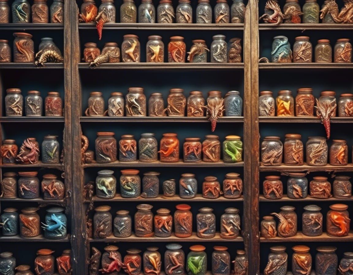 Living Dragons in Jars at Collectors Fair