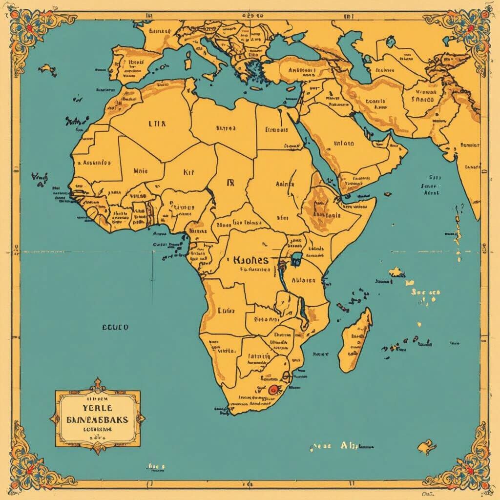 Vintage Map of Madagascar and Other Countries