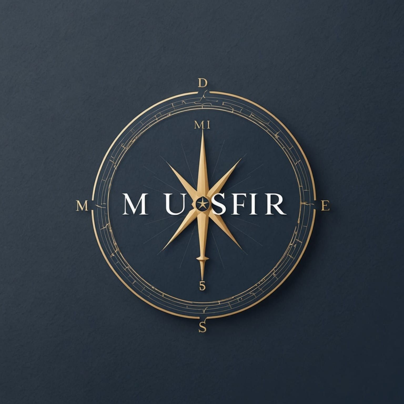 Design a sleek, professional logo featuring the word 'Musafi...