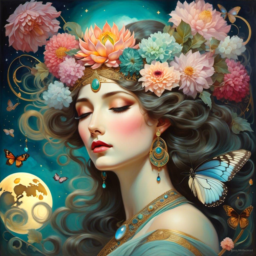 Dahlia Butterfly Goddess in Renaissance Temple