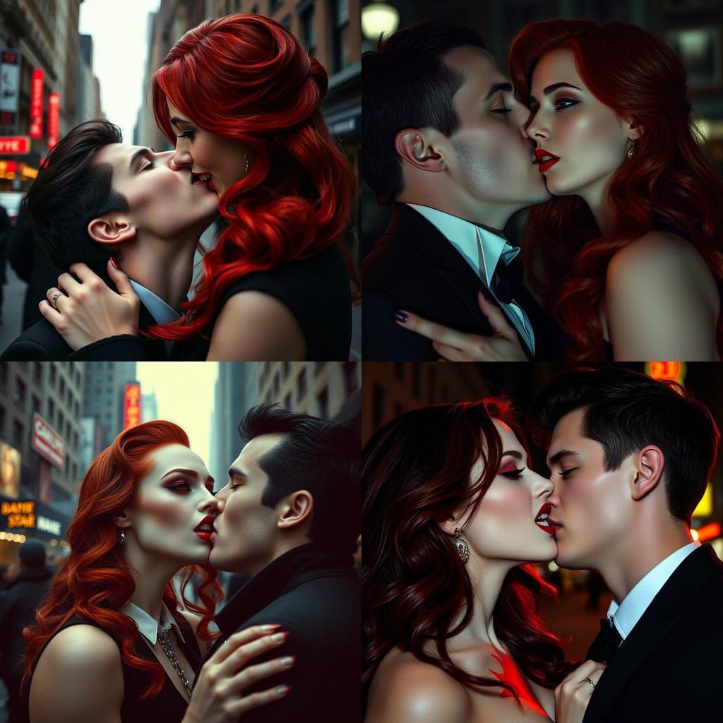 Ethereal Vampire Seduction in Cinematic New York Night