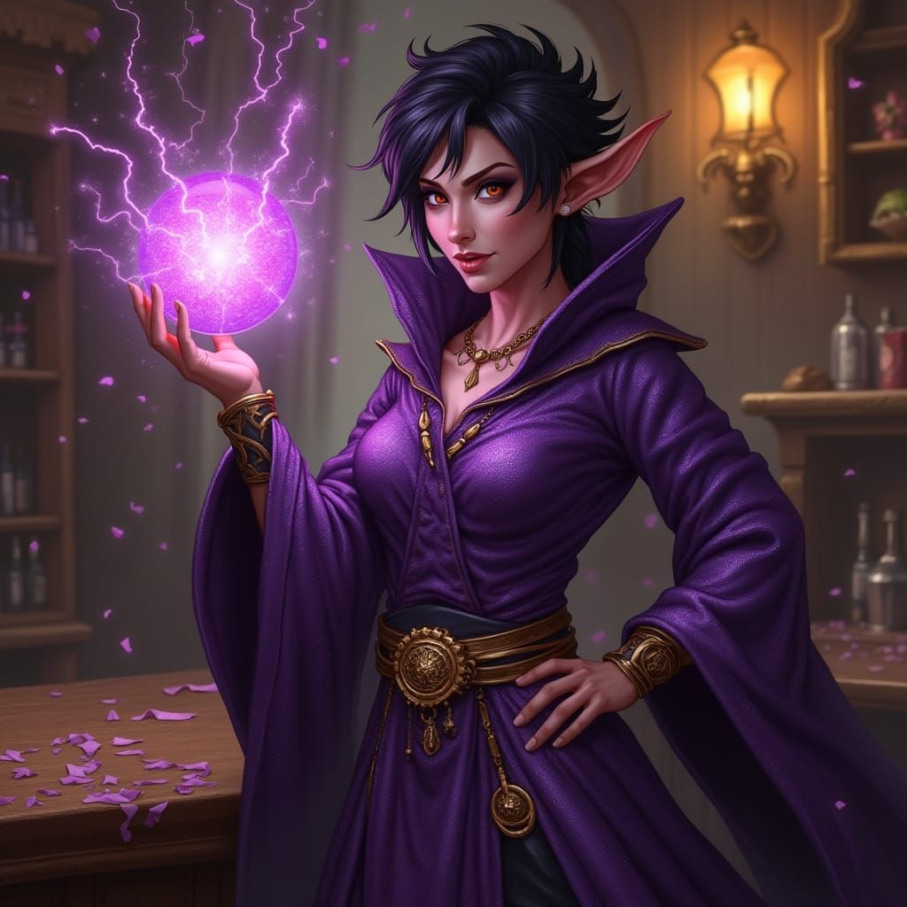 Elven warlock about to put some magic in someone's behind