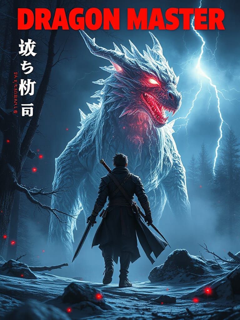 Dragon Master Cyberpunk Movie Poster with Frozen Dragon