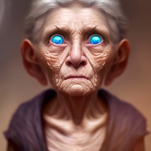 a very old tiny old woman