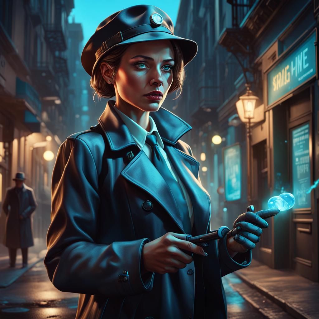 Noir Detective Investigates Bioluminescent Clues