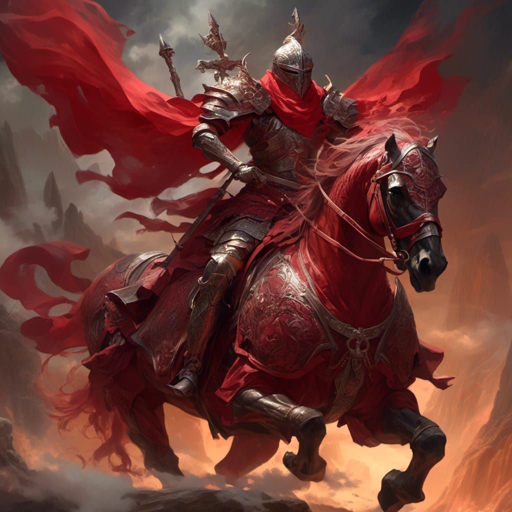 Crimson Knight on Vaporous Steed
