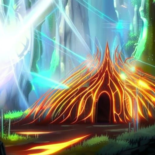 Otherworldly Teleport Portal in Anime Style