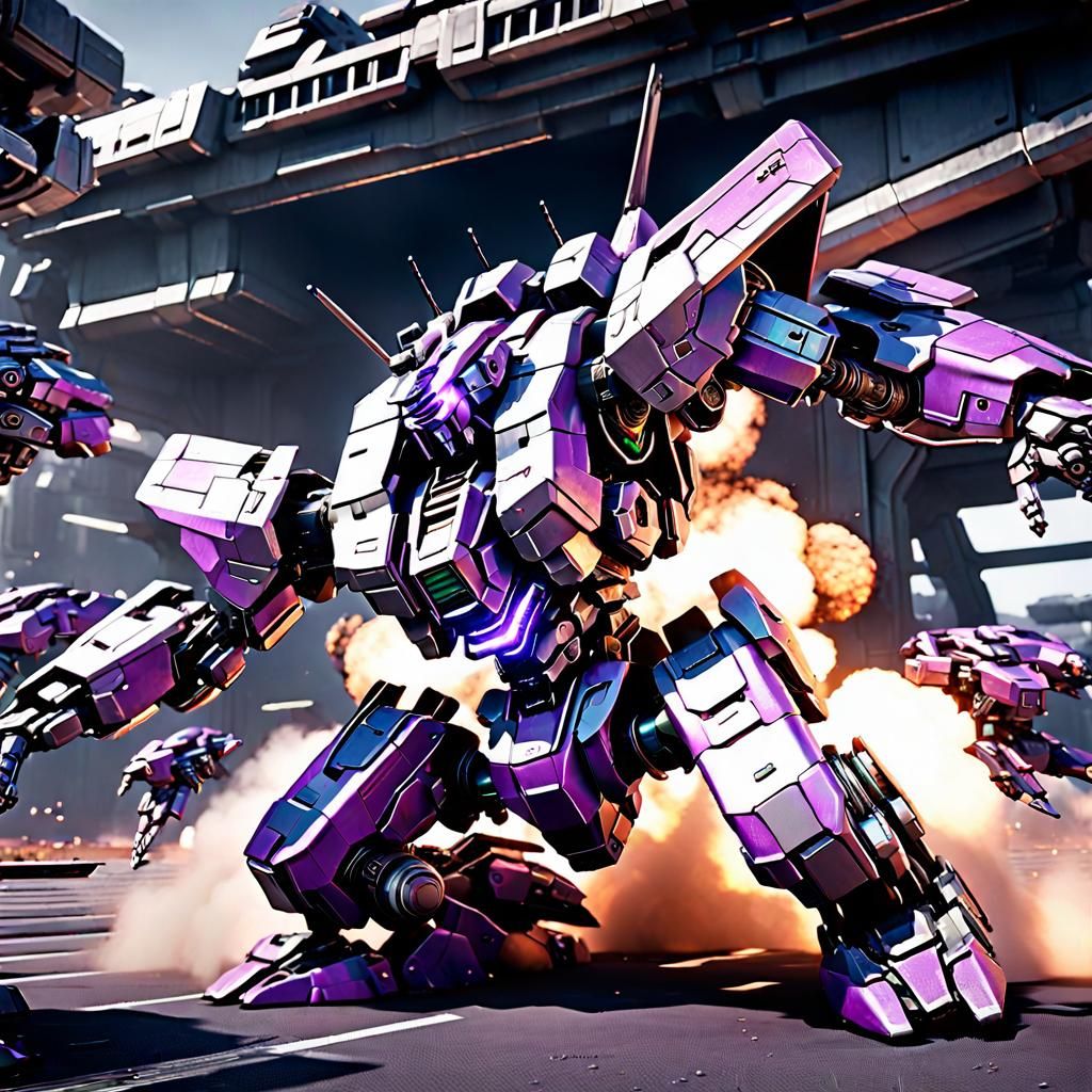 Aerodynamic Tau Mecha Mobile Suit in Sci-Fi Scene