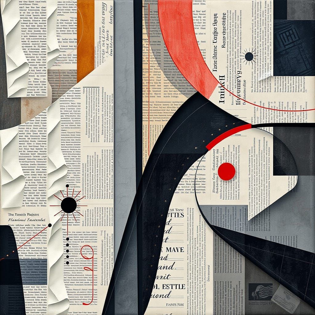 Vibrant Constructivist Geometric Collage