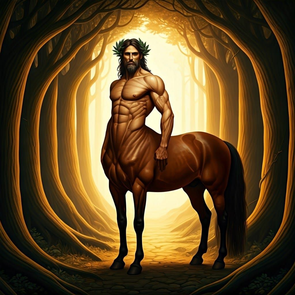Majestic Centaur in Ancient Greek Forest Art