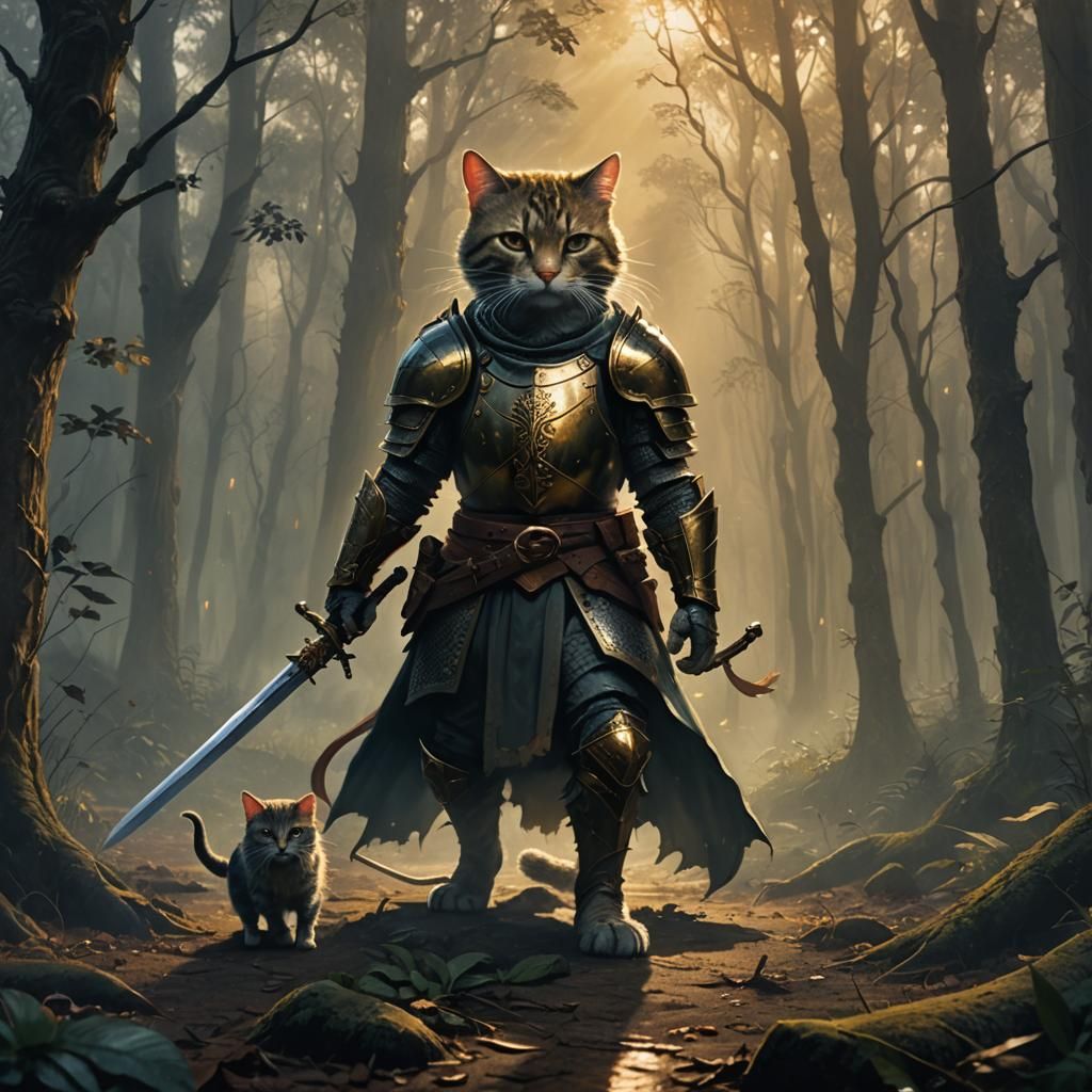 Mouse Warrior's Epic Battle in Misty Forest