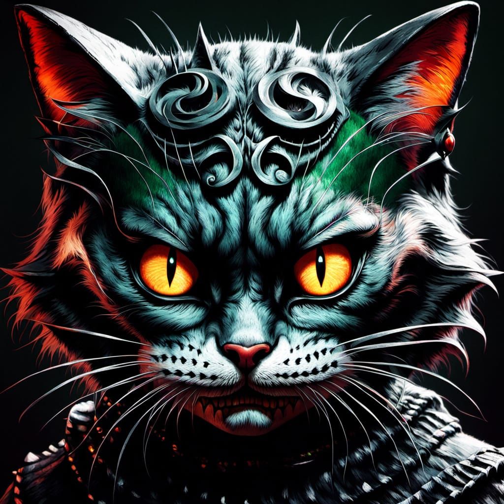 Gothic Evil Catwoman Cheshire Cat Hybrid