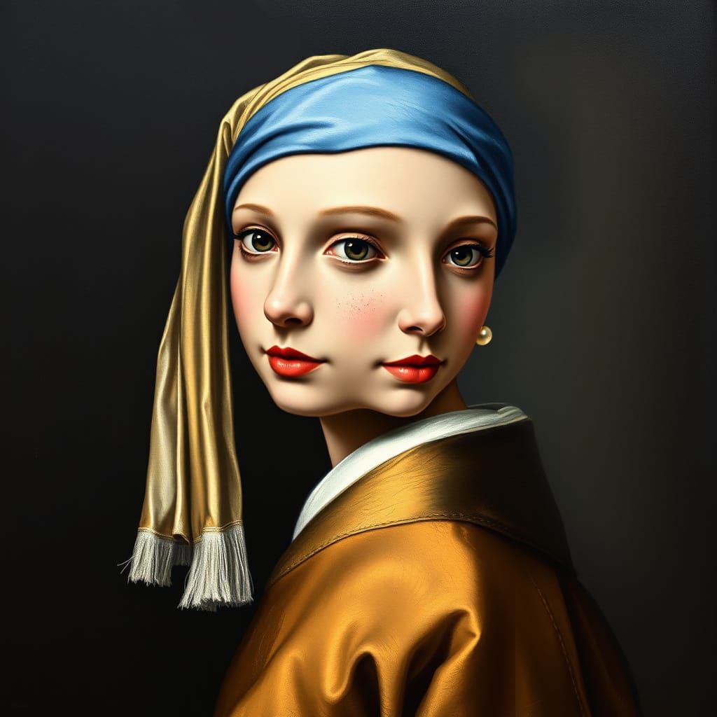 Girl with a Pearl Earring: Airbrush Art
