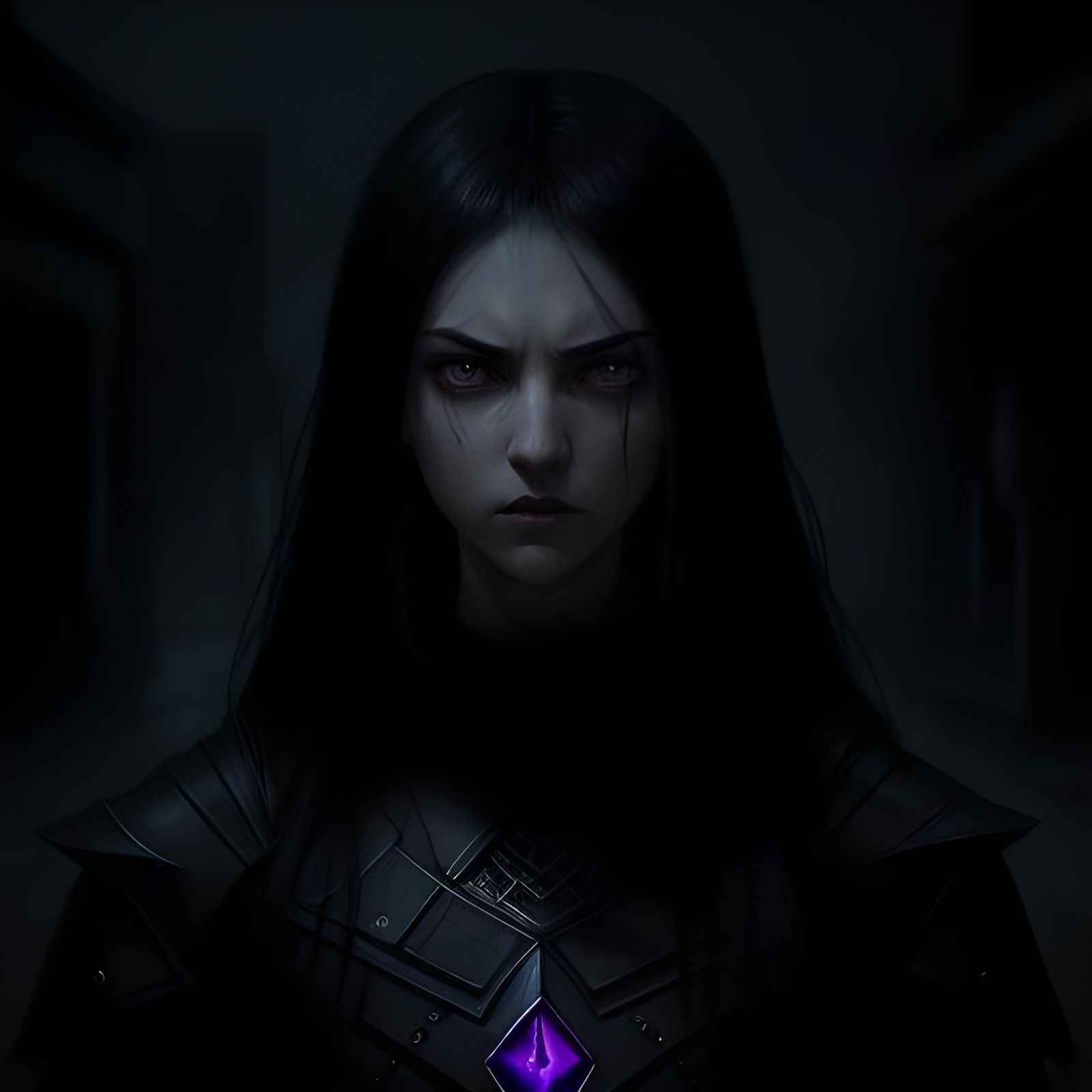 Angry Woman Walks at Night: Dark Fantasy Art