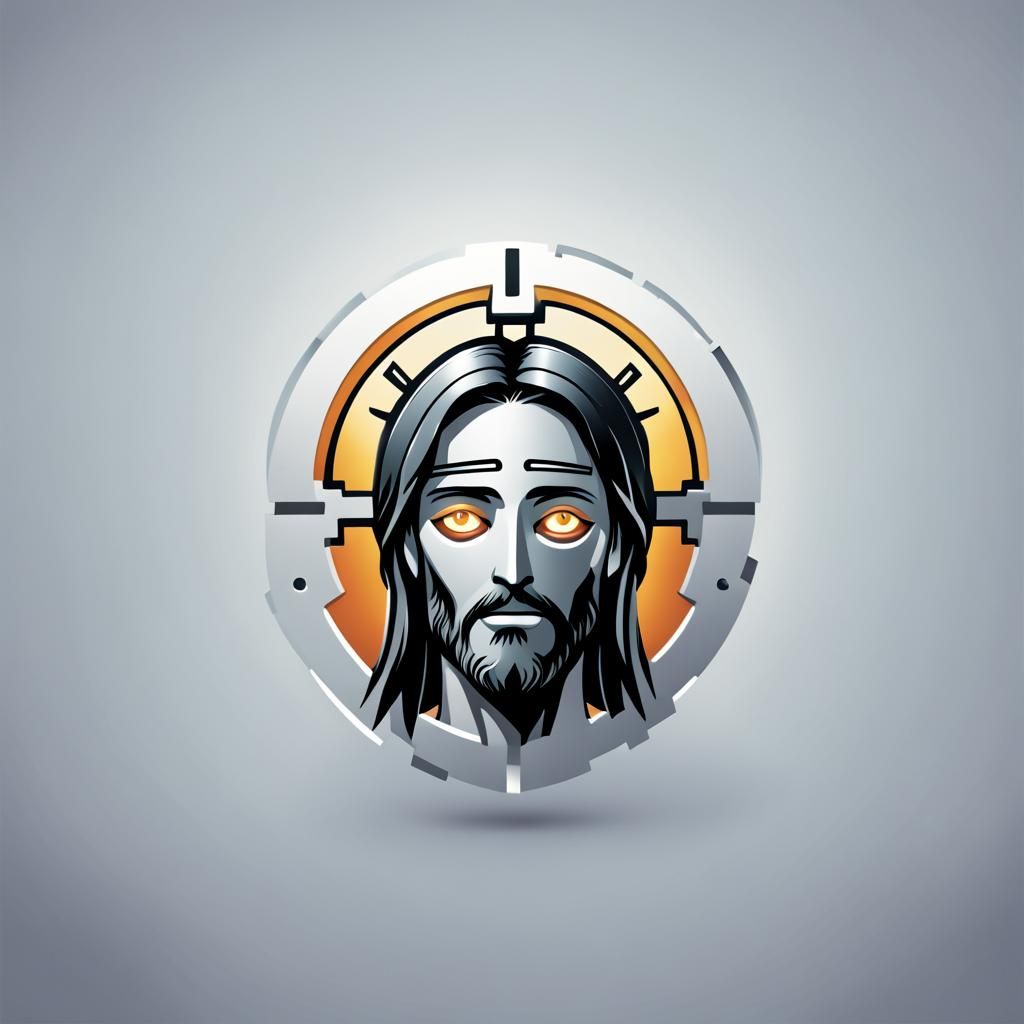 Robotic Logo Icon for Project Grok Jesus