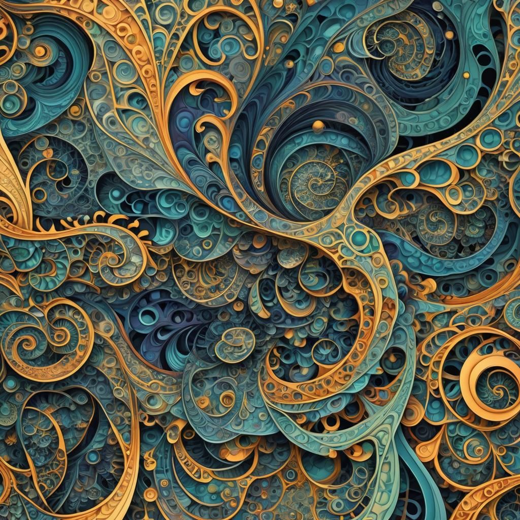 Thoth and Atlas in Fractal Zentangle Vortex