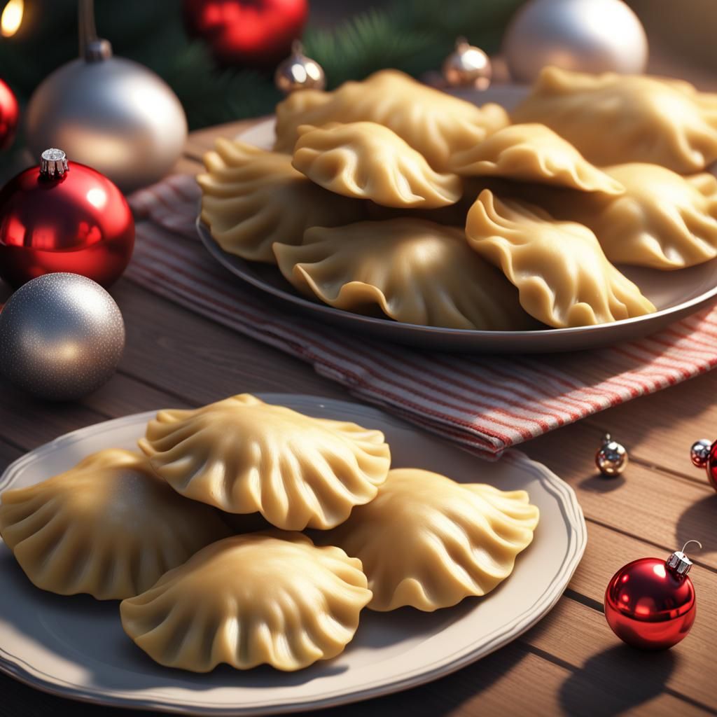 3D Rendered Polish Pierogies with Shading