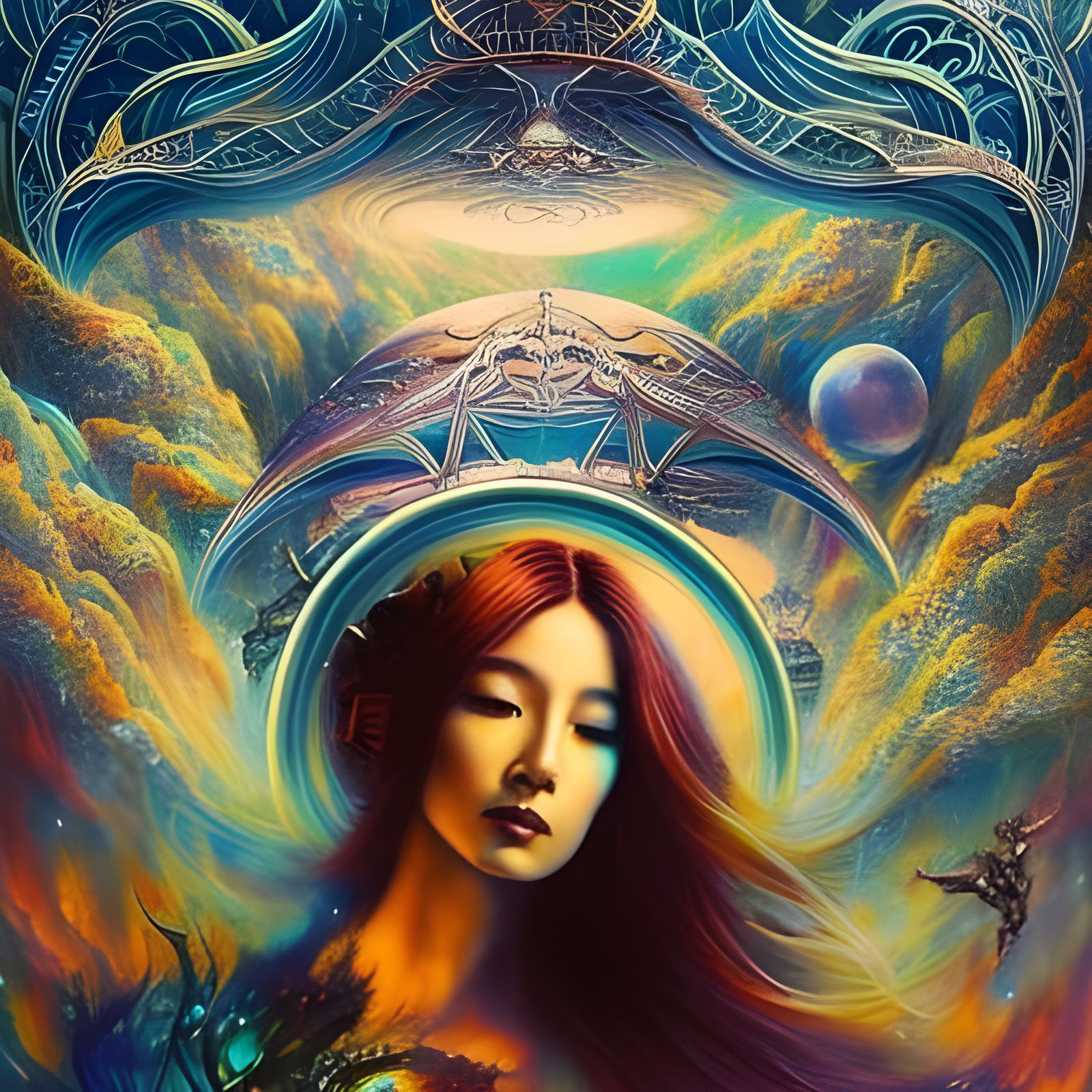 Fantastic Art Nouveau Metropolis with Musical Elements