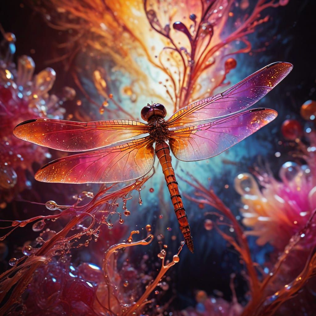 Glass Dragonfly in Ethereal Splendor