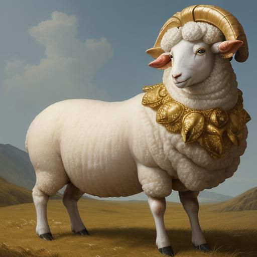 Golden Fleece Sheep: A Mythical Rendering