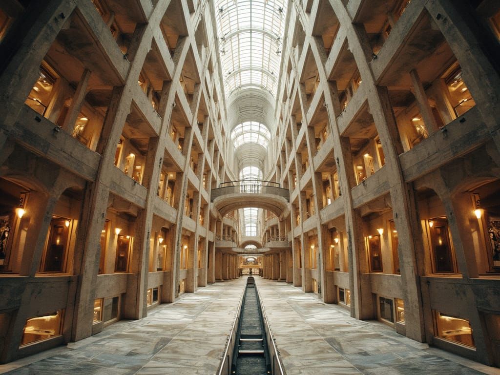 Symmetrical Building with Central Atrium: Radial Harmony