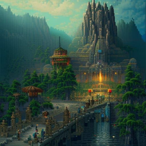 Dramatic Pixel Art Digital Matte Painting