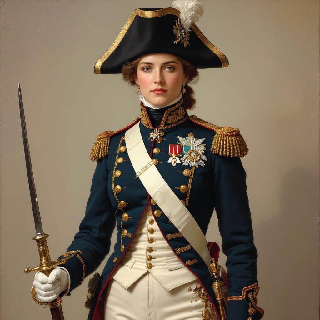 Woman in Napoleonic Uniform, Neoclassical Style