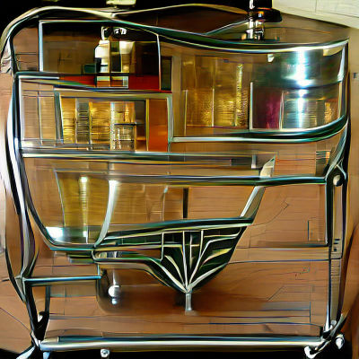 Elegant Art Deco Drinks Trolley Design