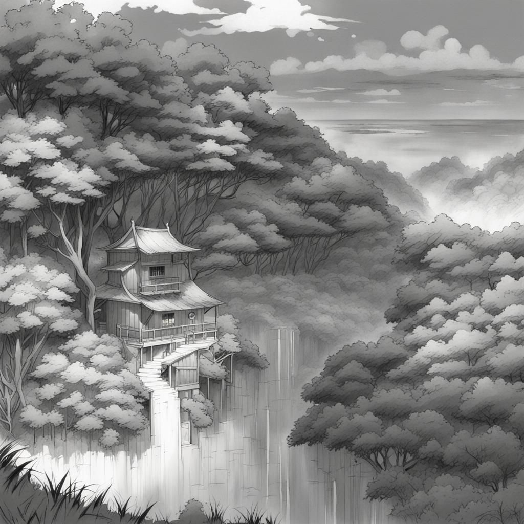 Anime Landscape in Japanese Manga Style