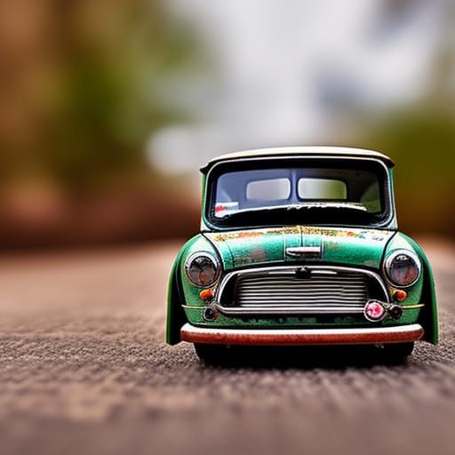 Vintage Mini Truck in Watercolor Style