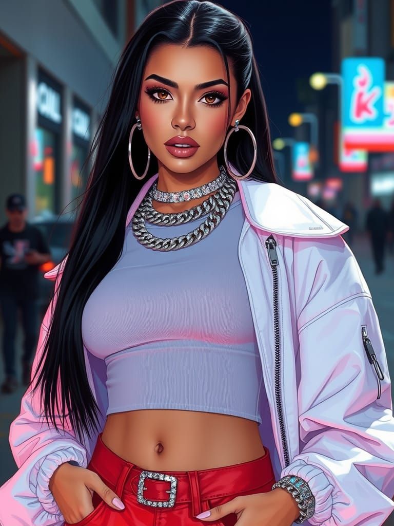 Stunning Gen Z Femme Exudes High-Fashion Rizz and Drip