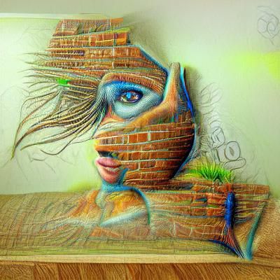 Mysterious Girl: 3D Pencil Sketch Surrealism