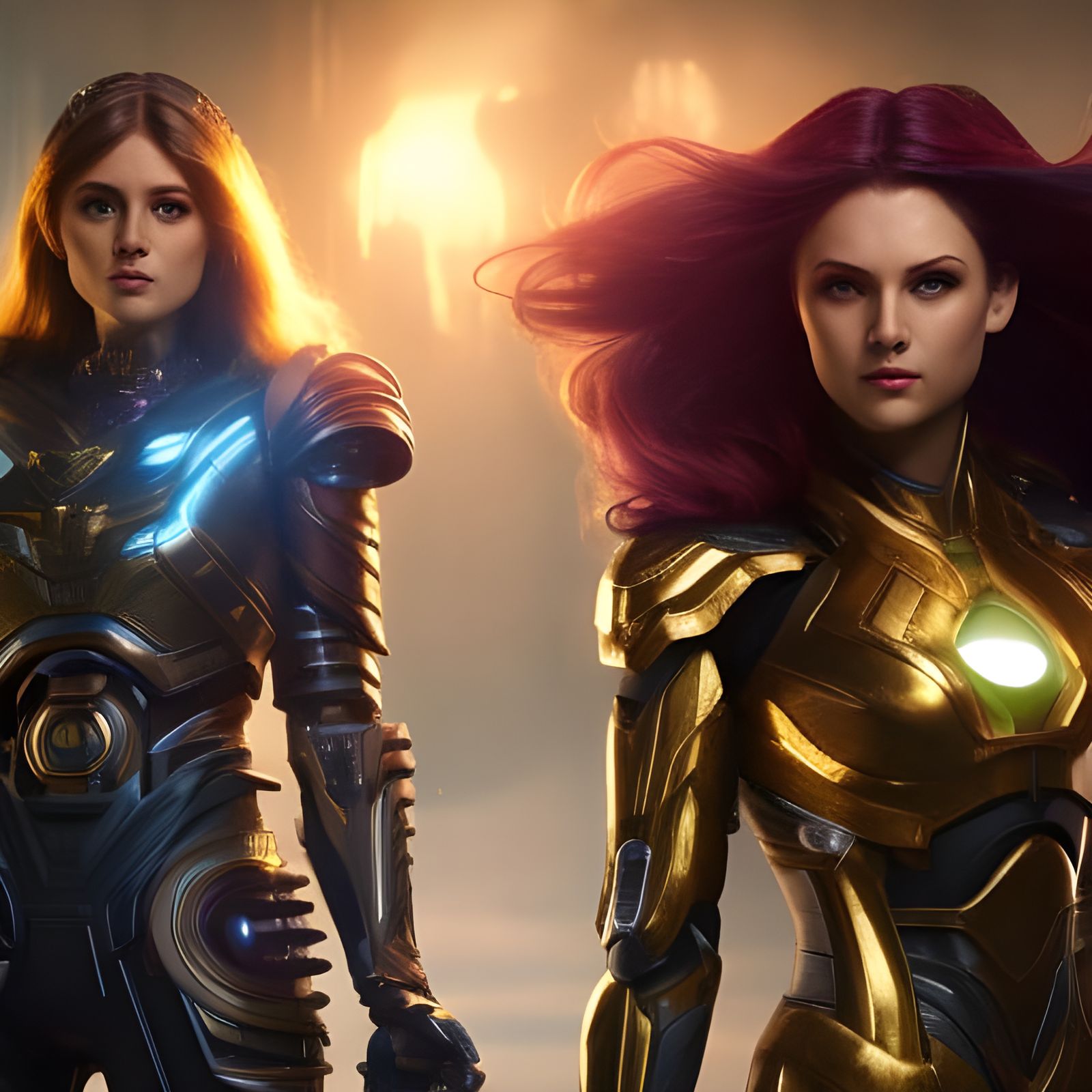 Celtic Mech Warrior Woman in Comic Book Style