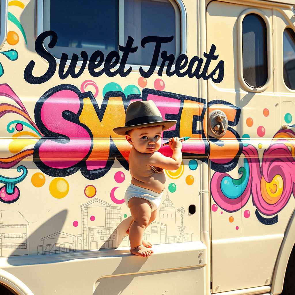 Toddler Gangster Graffiti Art Inspired by Masters