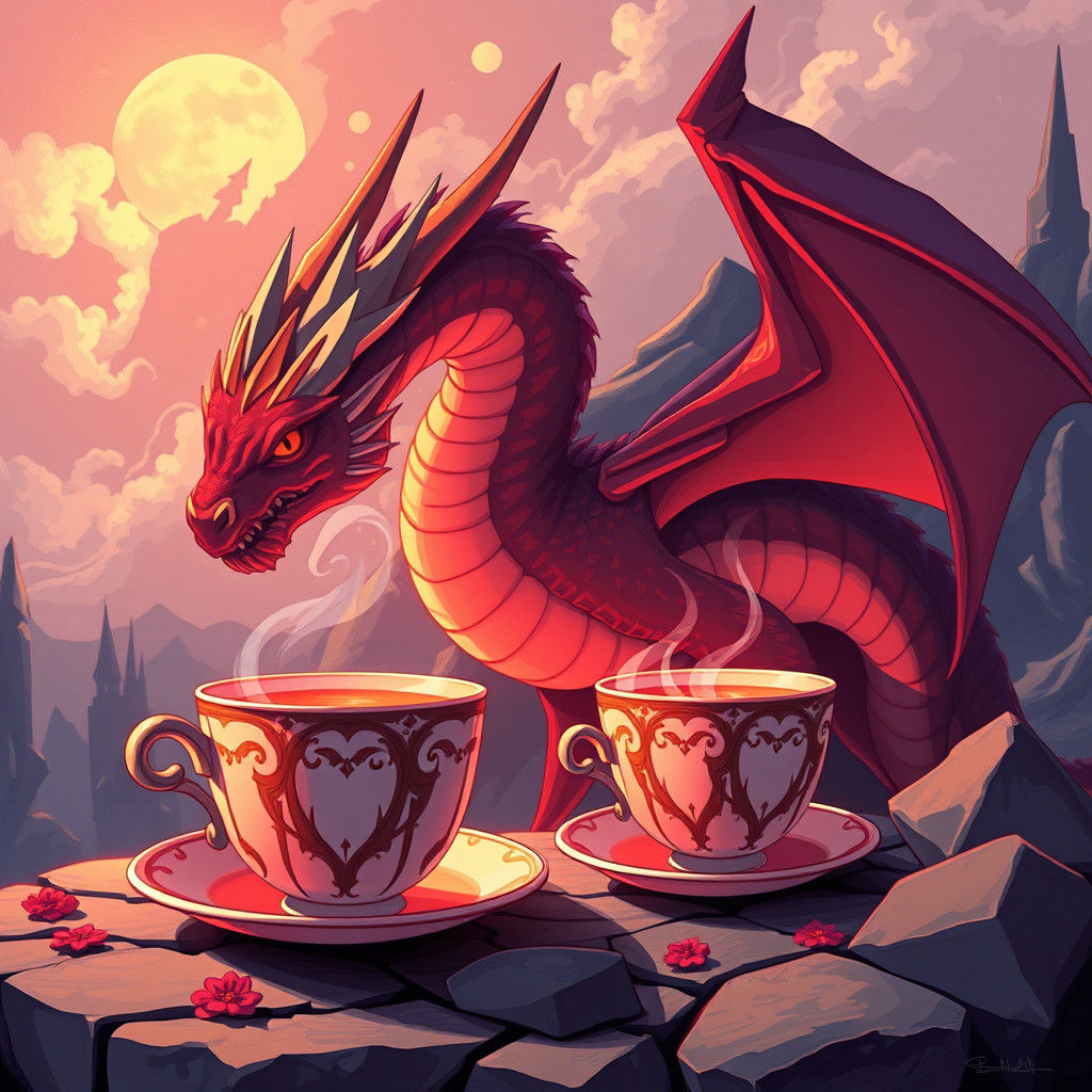 Teacups Dreaming of Dragons: Dark Anime Fantasy