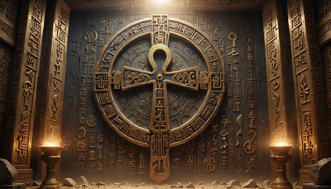 Shining Ankh Amidst Chinese Hieroglyphs
